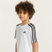 ADIDAS TEE ESSENTIALS 3 STRIPES COTTON BIANCO